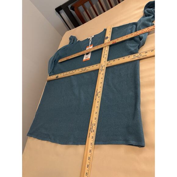 Women's Size XXL Ella Moss Sweater Pullover Ribbed V-Neck Blue Soft Long Sleeve - Picture 5 of 9